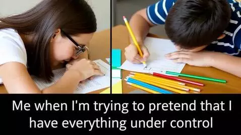 AI Video from prompt: "A student who is trying to cheat on an exam by 