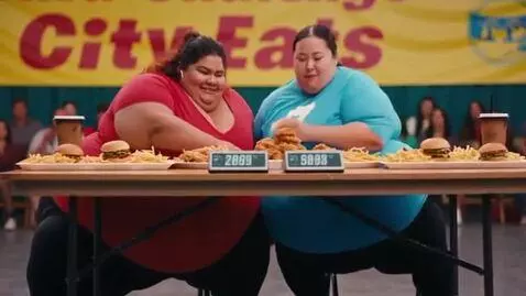 AI Video from prompt: two women, one Latina and curvy and one Asian a 