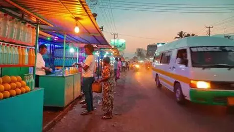 AI Video from prompt: Ultra realistic cinematic street scene at Mwenge
