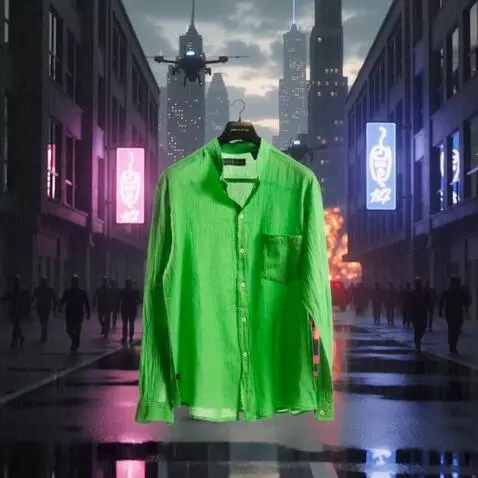 AI Video from prompt: Cinematic movie trailer scene in a dystopian fut
