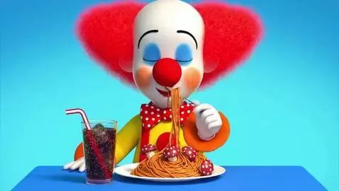 AI Video from prompt: Ronald McDonald Eating Spaghetti With Mario Mush