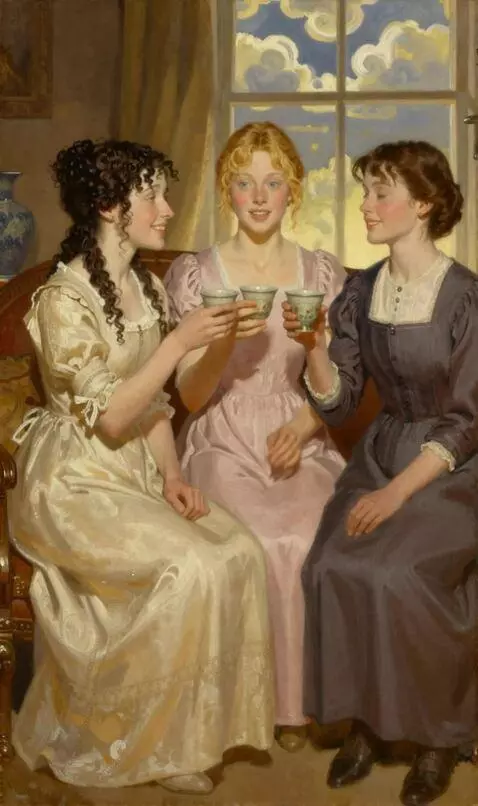 AI Video from prompt: The friends are chatting animatedly during the t