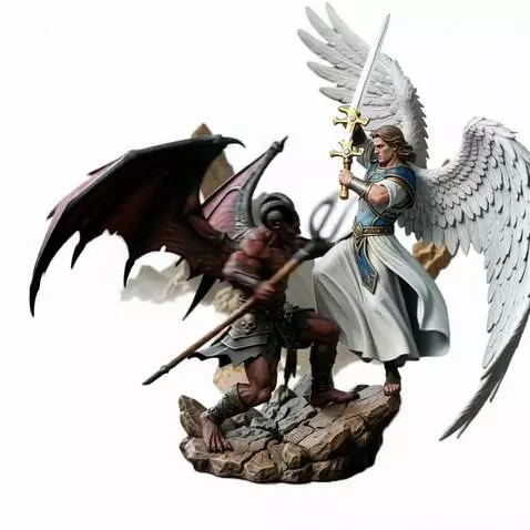 AI Video from prompt: Create a video in which the Archangel Michael, d