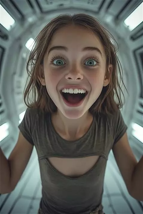 AI Video from prompt: make the person seem happy and excited to see yo
