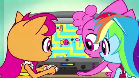 AI Video from prompt: Applejack, Fluttershy, Pinkie Pie, and Rainbow D