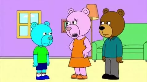 AI Video from prompt: Sky the cyan bear gets grounded for burger king 