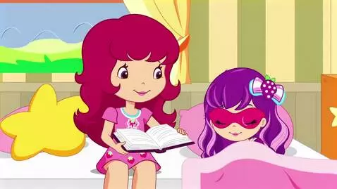 AI Video from prompt: Strawberry Shortcake with a book and Cherry Jam 