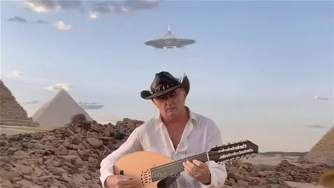 AI Video from prompt: the musician plays middle eastern oud music, the