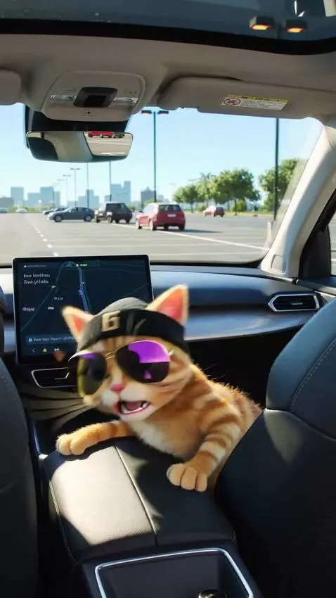 AI Video from prompt: Funny AI video remake: A sassy orange tabby cat 