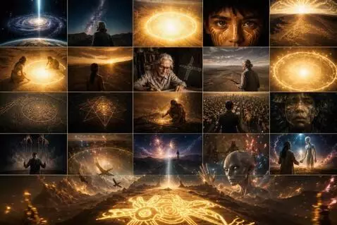 AI Video from prompt: Explosive cinematic opening above the Nazca dese