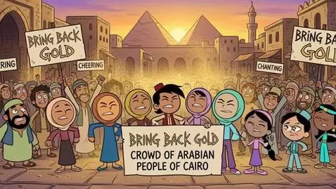 AI Video from prompt: Cairo News Network: "Bring Back Gold"