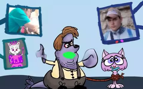 AI Video from prompt: The frame features two cartoon characters agains