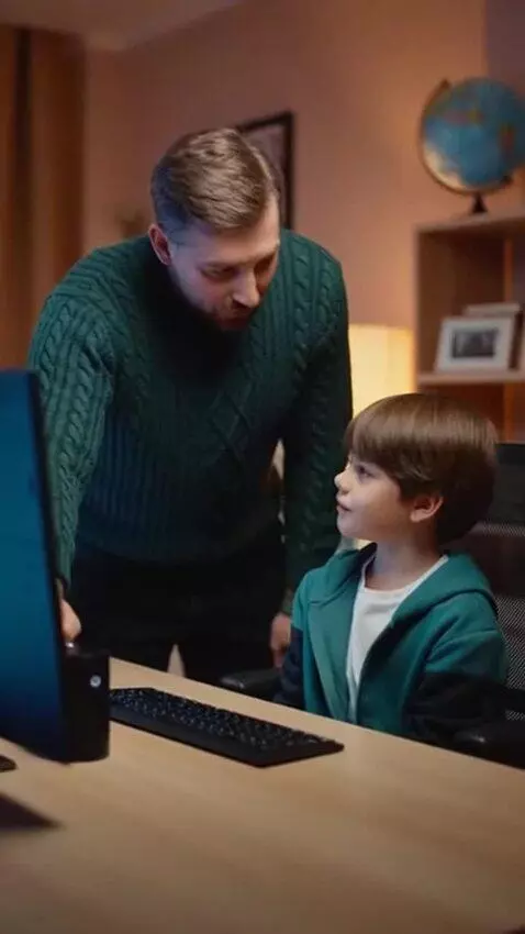 AI Video from prompt: The Barboskin's dad says to the Barboskin's kid,