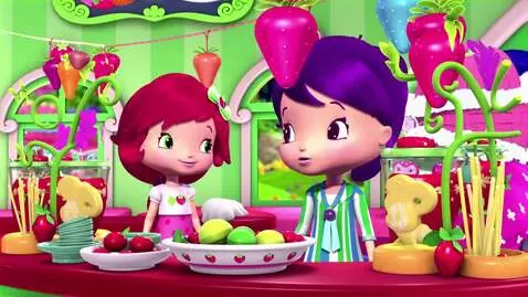 AI Video from prompt: Strawberry Shortcake and Plum Pudding are making