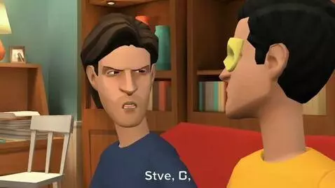 AI Video from prompt: Plotagon animation. Steve and Digen are arguing