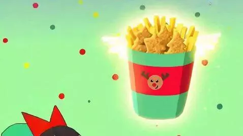 AI Video from prompt: KFC Commercial: Flying Over the Magical Christma