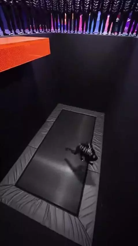 AI Video from prompt: A high-angle, shaky handheld video of an extreme