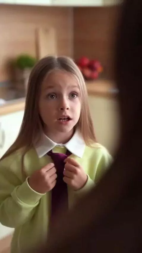 AI Video from prompt: a fifth-grade girl approaches her mother and say