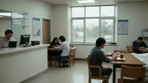 AI Video from prompt: Images from four CCTV cameras in the hospital: r