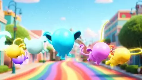 AI Video from prompt: Pixar 3D, 4K, children marching and singing, mus