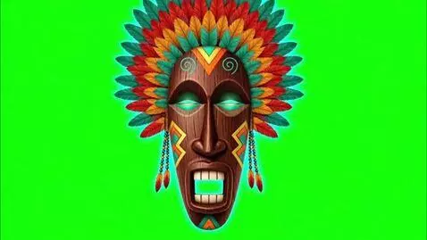 AI Video from prompt: [No narrator] aku aku rip green screen wall pape