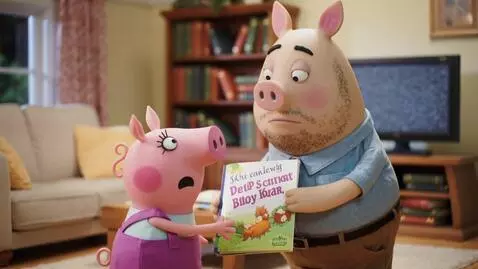 AI Video from prompt: [No narrator] Peppa pig's stealing Sprunked fina