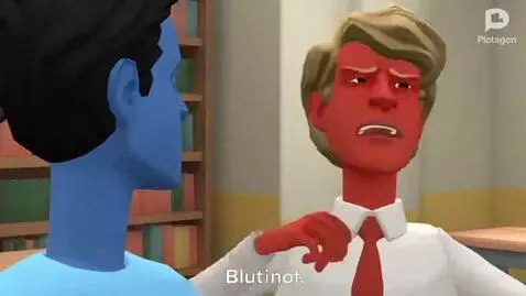 AI Video from prompt: Plotagon animation. Redtooth man are grounds Blu
