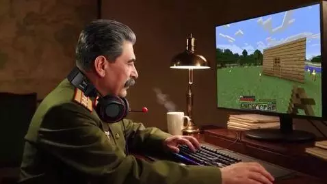 AI Video from prompt: stalin play minecarft