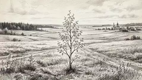 AI Video from prompt: Wind is blowing, tree is moving on the wind, clo