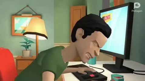 AI Video from prompt: Man mad at computer for watching laziness Man Sa