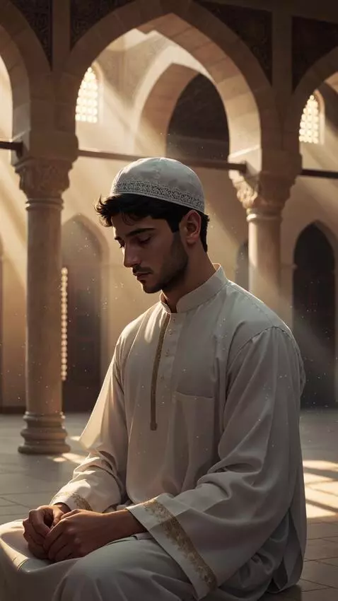 AI Video from prompt: Vertical 9:16 high quality anime cinematic Islam