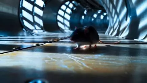 AI Video from prompt: A mouse runs through the ventilation