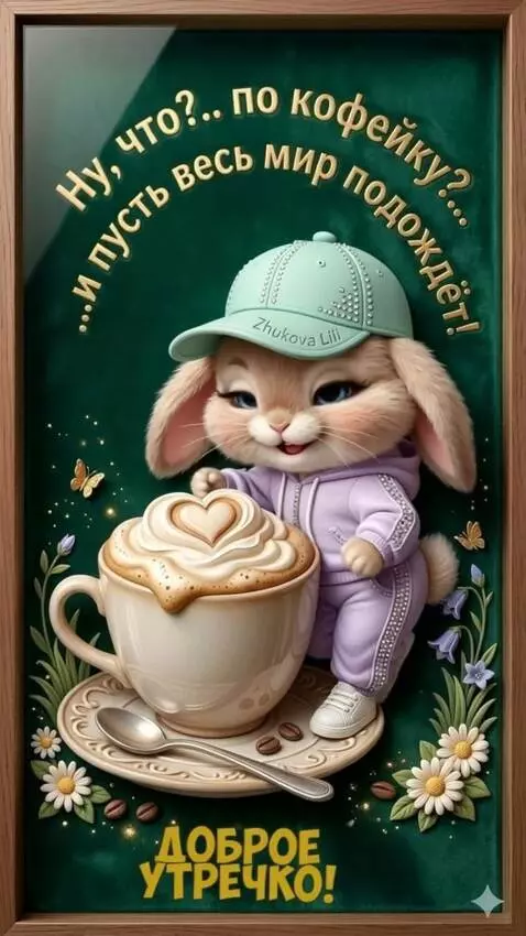 AI Video from prompt: The Rabbit smiles, moves and sends hearts