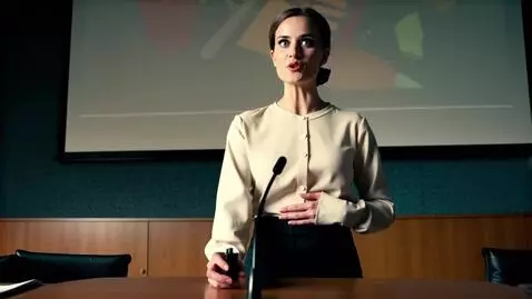 AI Video from prompt: An exceptionally beautiful and slender businessw