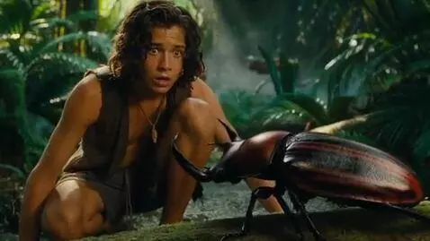 AI Video from prompt: phoenix jungle boy with long hair eyes brief shi