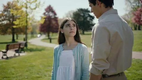 AI Video from prompt: A girl is looking at his man