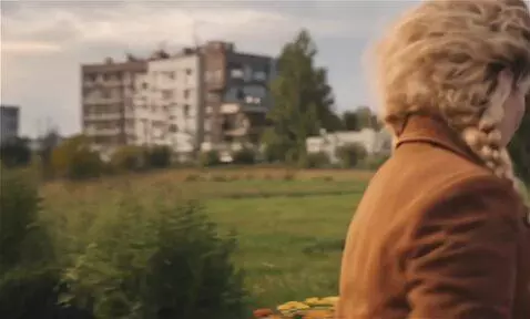 AI Video from prompt: A girl walks through a field and sees a beautifu