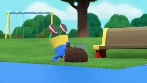 AI Video from prompt: The black girl starts burrowing down in the gras
