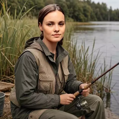 AI Video from prompt: the girl is catching fish. her facial expression