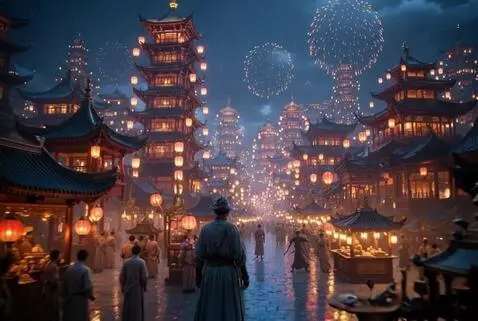 AI Video from prompt: Marco Polo walks through a gigantic ancient Chin