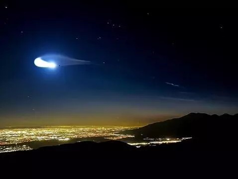 AI Video from prompt: the rocket gets closer the camera pans to follow