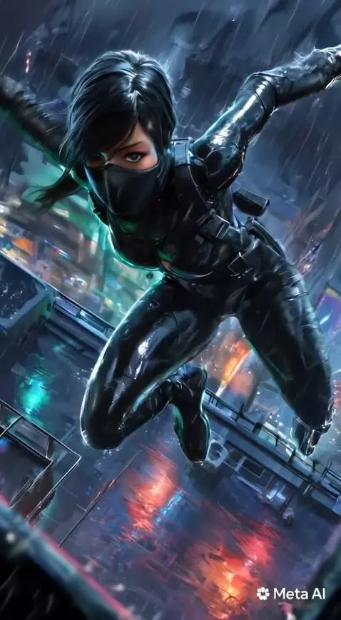 AI Video from prompt: Here's the translation to English:"A ninja girl 