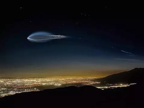 AI Video from prompt: the Space X Rocket slowly moves closer , an awso