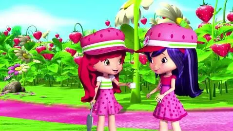 AI Video from prompt: Strawberry Shortcake and Cherry Jam are planting