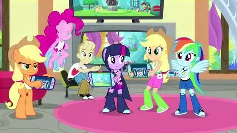 AI Video from prompt: Applejack, Fluttershy, Pinkie Pie, and Rainbow D