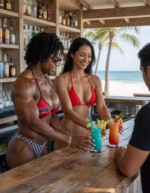 AI Video from prompt: Two athletic women approach them and take two co
