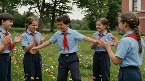 AI Video from prompt: The daily routine of the Soviet Union's pioneers