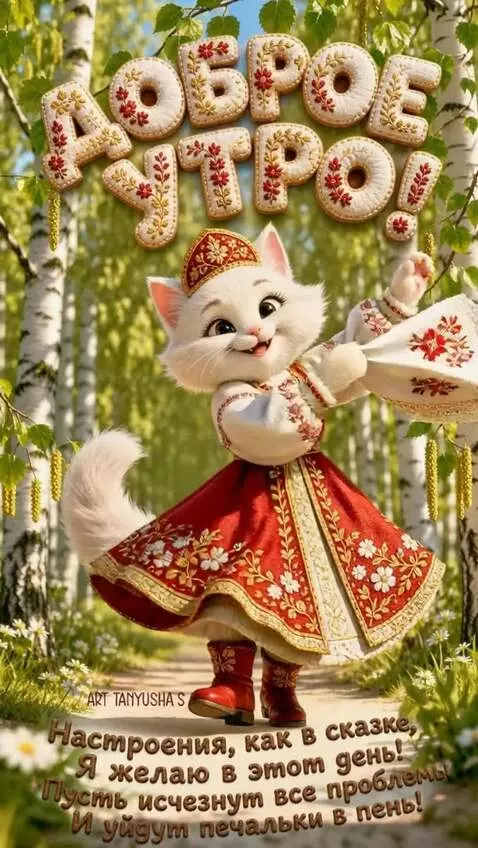 AI Video from prompt: The Cat smiles, moves and waves a handkerchief