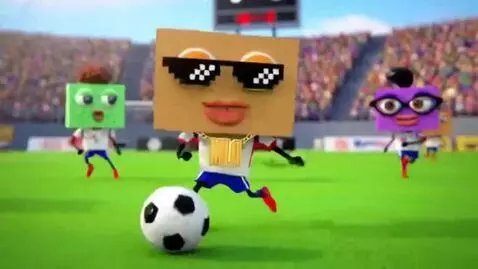 AI Video from prompt: a talking cardboard-looking face with realistic 