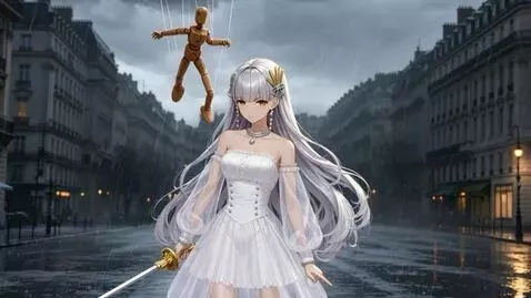 AI Video from prompt: A girl stood under a cherry blossom tree making 